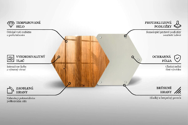 Glass worktop saver Wooden planks