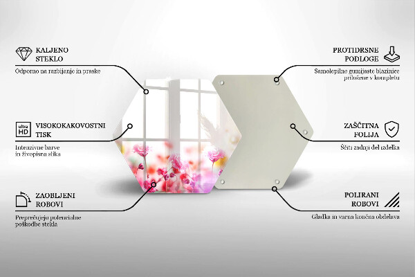 Glass worktop saver Flower meadow