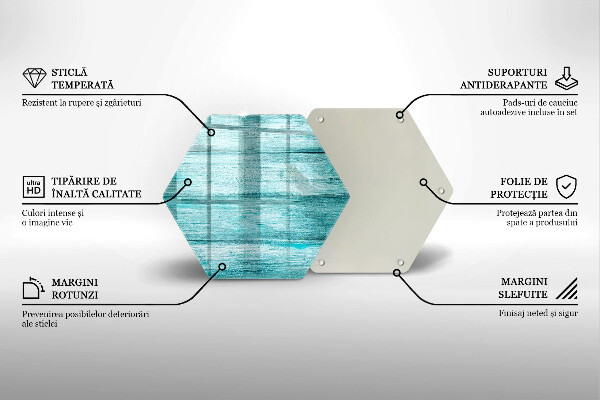 Glass worktop saver Vintage wooden boards