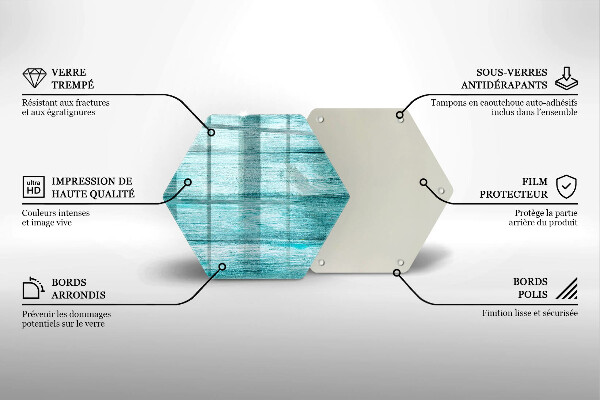 Glass worktop saver Vintage wooden boards