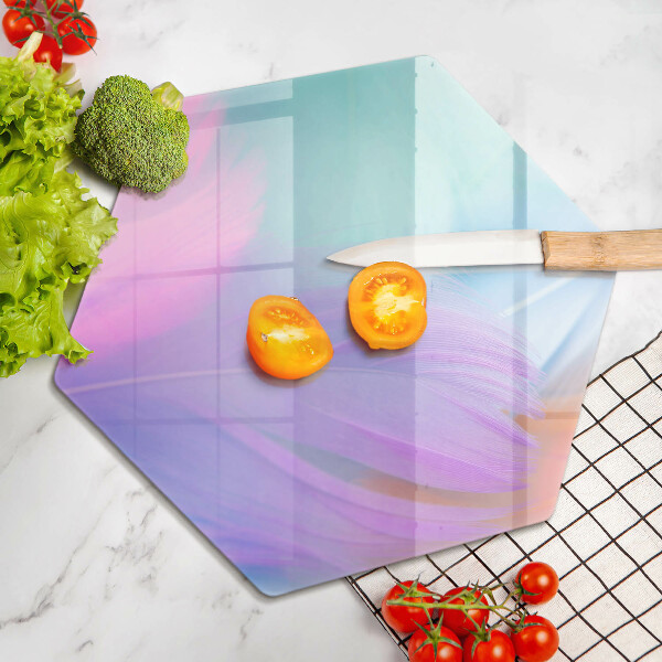 Glass worktop saver Pastel feathers