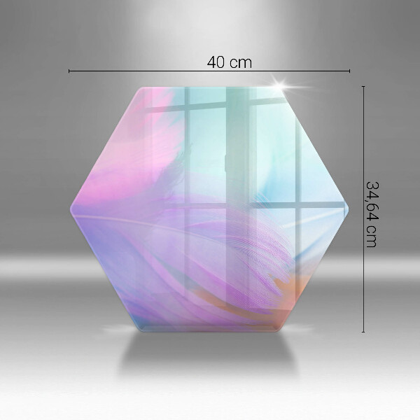 Glass worktop saver Pastel feathers