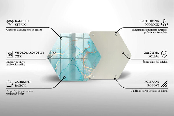 Glass worktop saver Abstraction stone