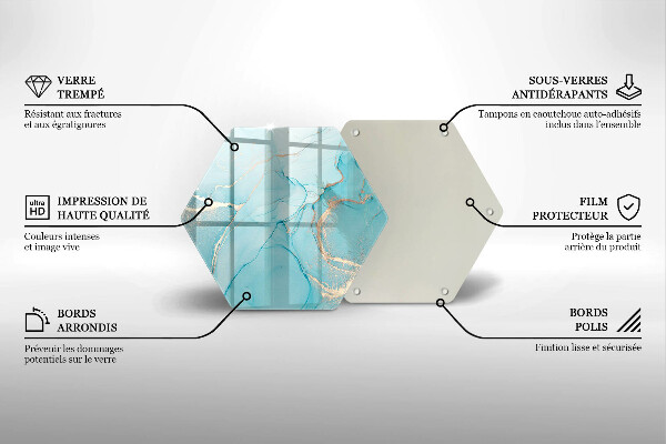 Glass worktop saver Abstraction stone