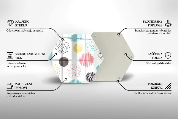 Glass worktop saver Painted shapes