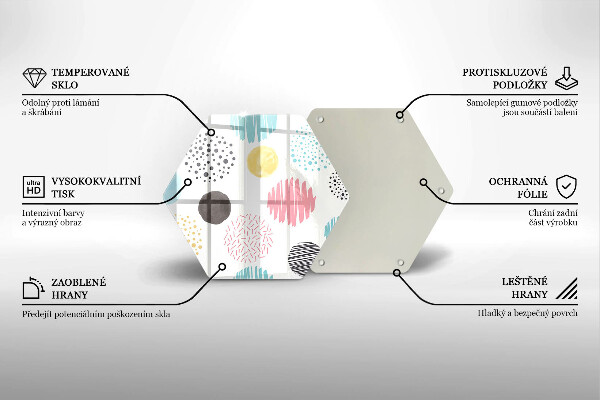 Glass worktop saver Painted shapes