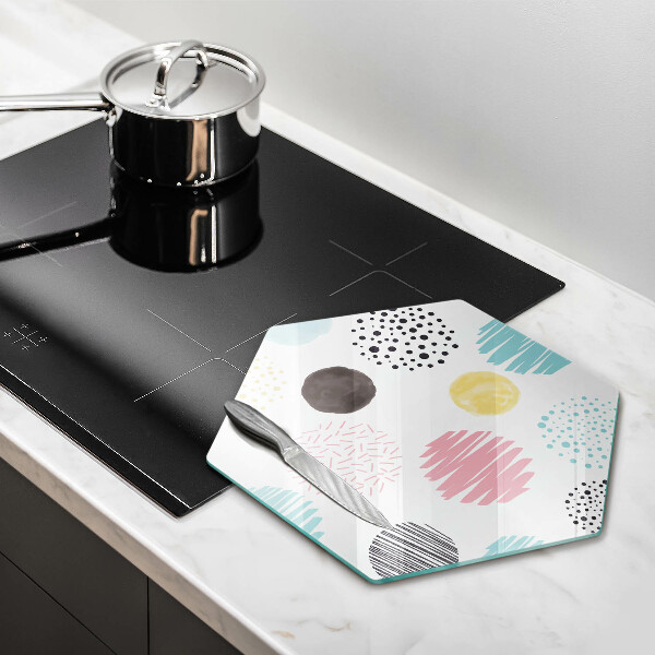 Glass worktop saver Painted shapes