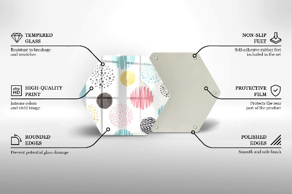 Glass worktop saver Painted shapes