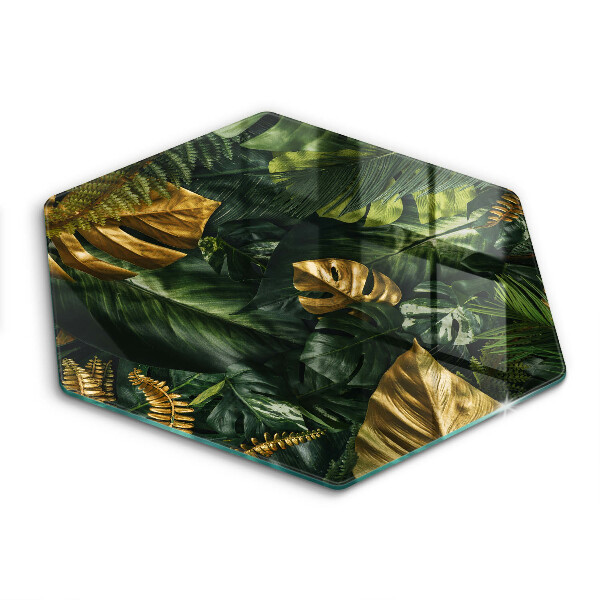 Chopping board Monstera golden leaves