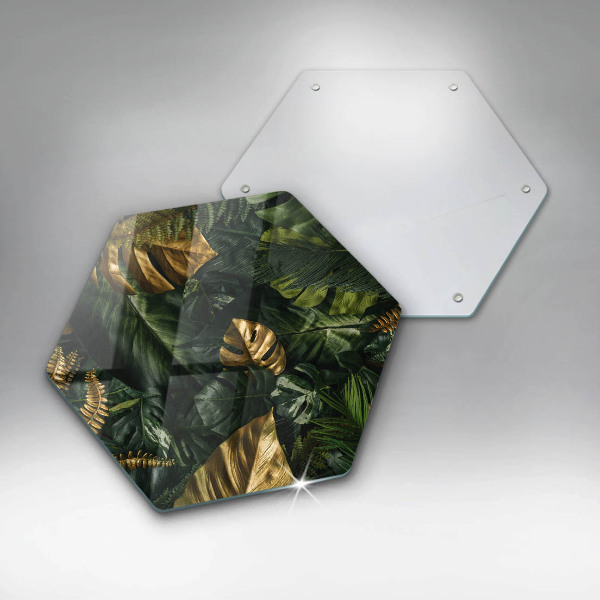 Chopping board Monstera golden leaves