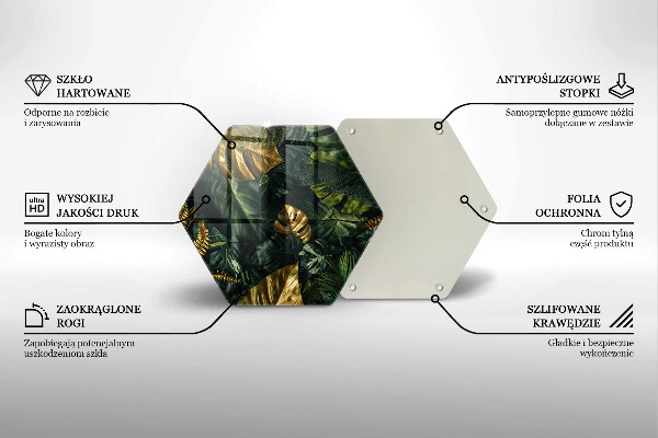 Chopping board Monstera golden leaves