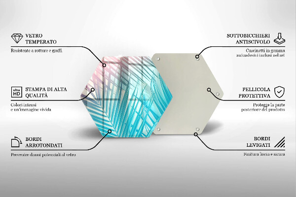 Chopping board Pastel leaves