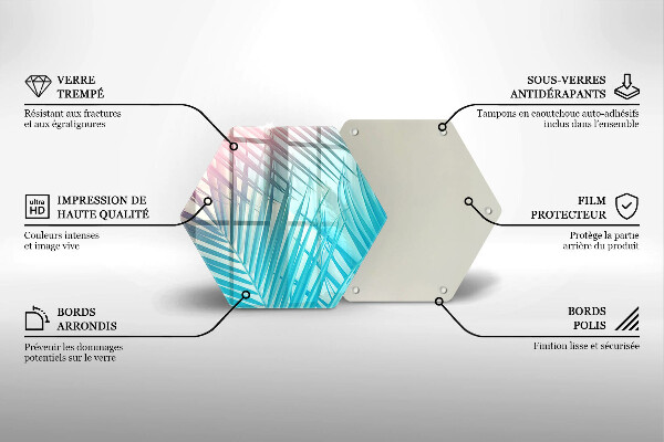 Chopping board Pastel leaves
