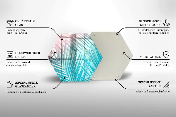 Chopping board Pastel leaves