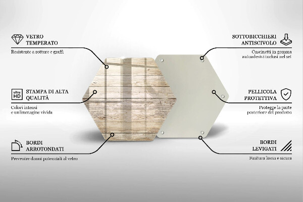 Glass chopping board Wooden planks