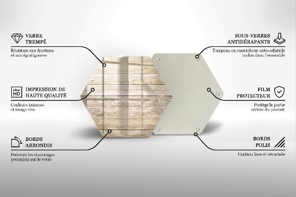 Glass chopping board Wooden planks