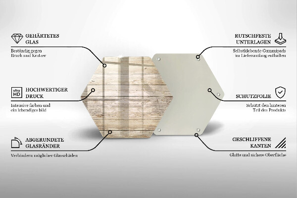 Glass chopping board Wooden planks