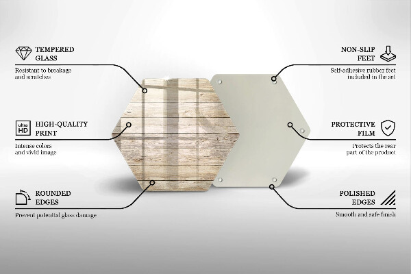 Glass chopping board Wooden planks