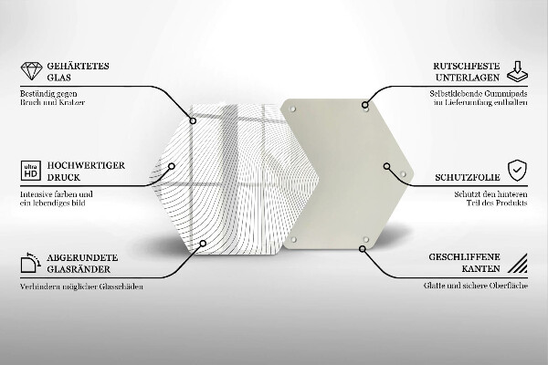 Glass chopping board Modern Line pattern