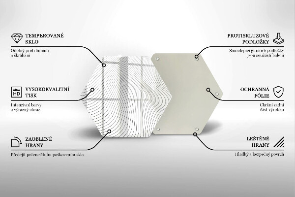 Glass chopping board Modern Line pattern