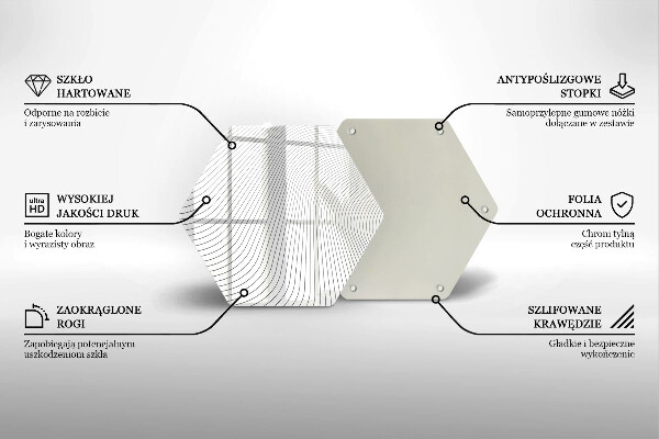 Glass chopping board Modern Line pattern