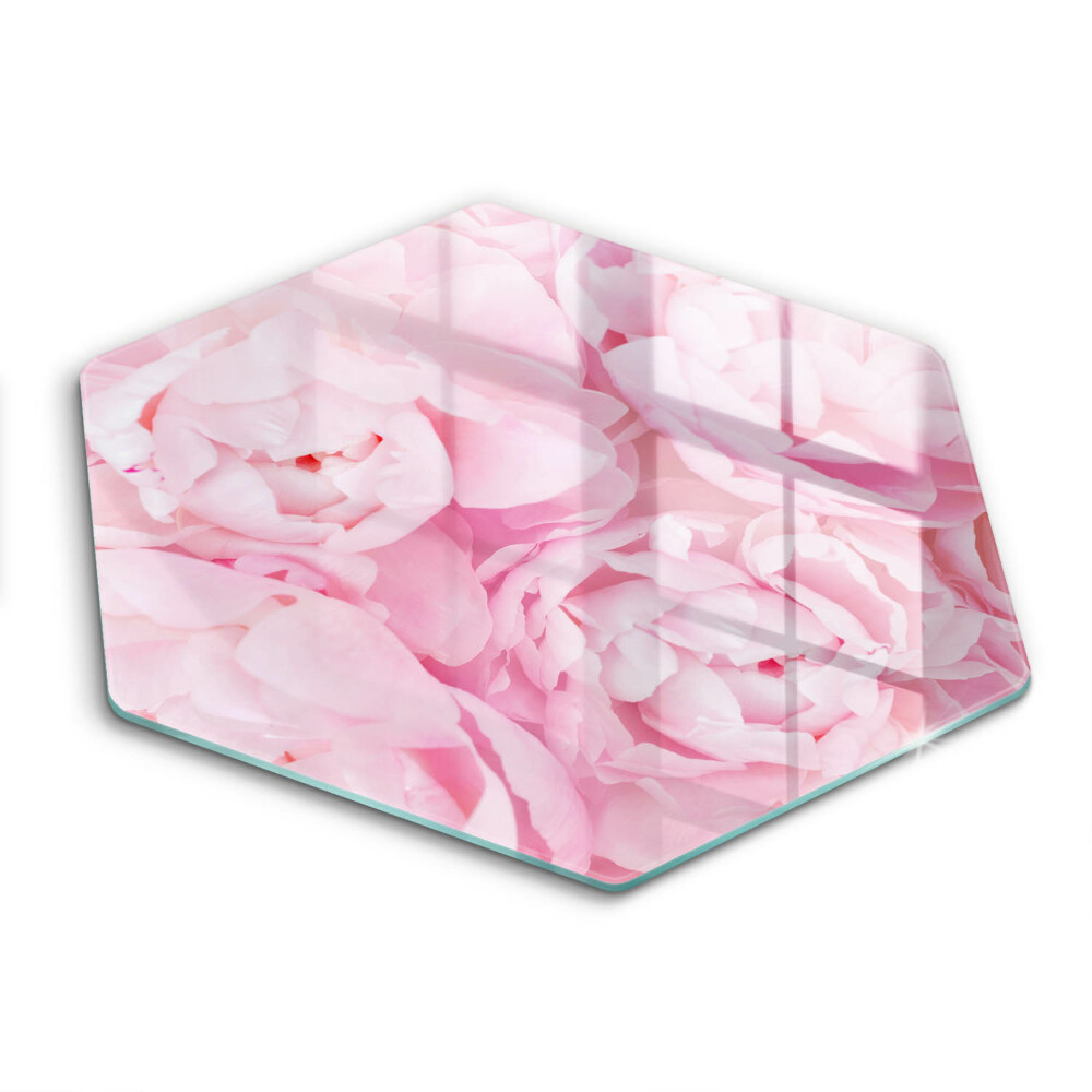 Glass chopping board Delicate peonies