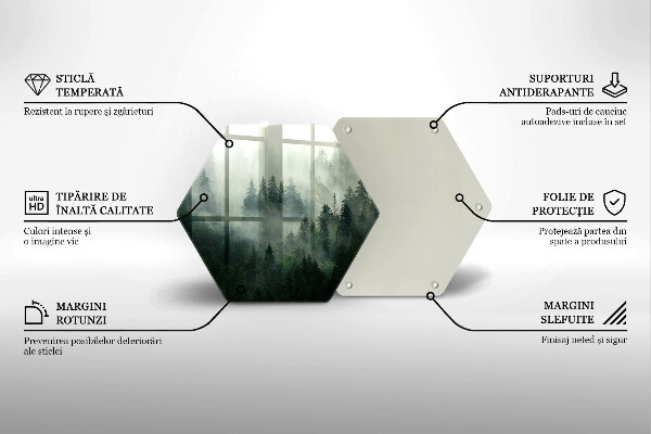 Chopping board glass Landscape of a hazy forest