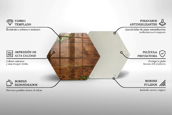 Chopping board glass Wooden boards and leaves