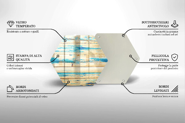 Chopping board glass Retro boards wood