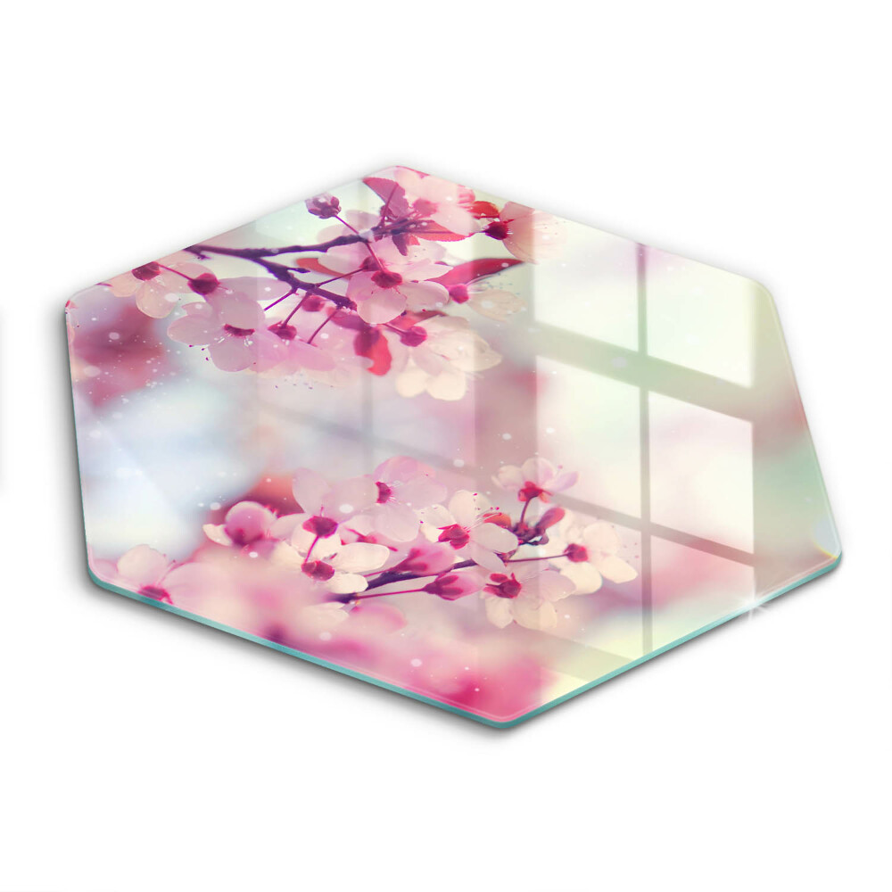 Chopping board glass Nature apple flowers