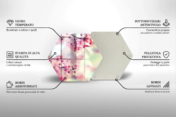 Chopping board glass Nature apple flowers