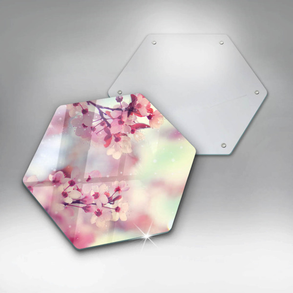 Chopping board glass Nature apple flowers