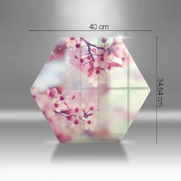 Chopping board glass Nature apple flowers