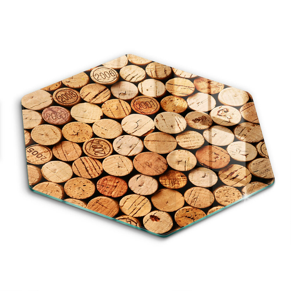 Chopping board glass Wine corks pattern