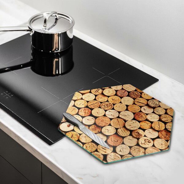Chopping board glass Wine corks pattern