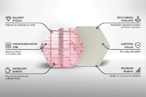 Chopping board glass Pastel wall bricks