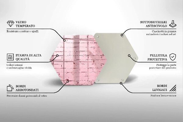 Chopping board glass Pastel wall bricks