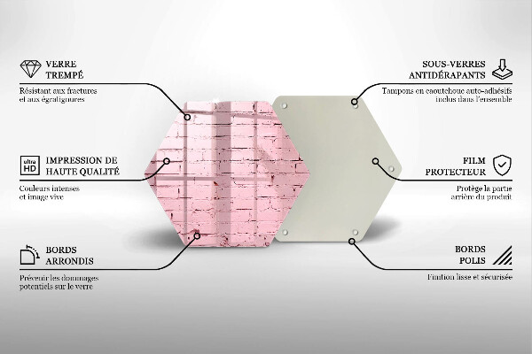 Chopping board glass Pastel wall bricks