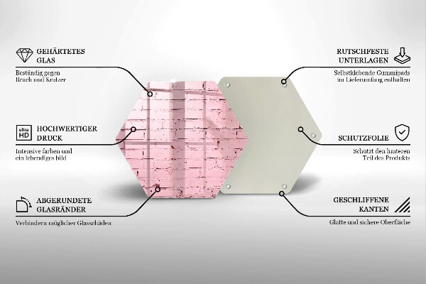 Chopping board glass Pastel wall bricks