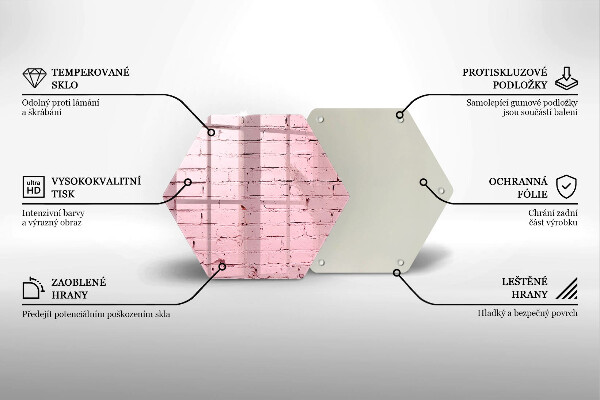 Chopping board glass Pastel wall bricks