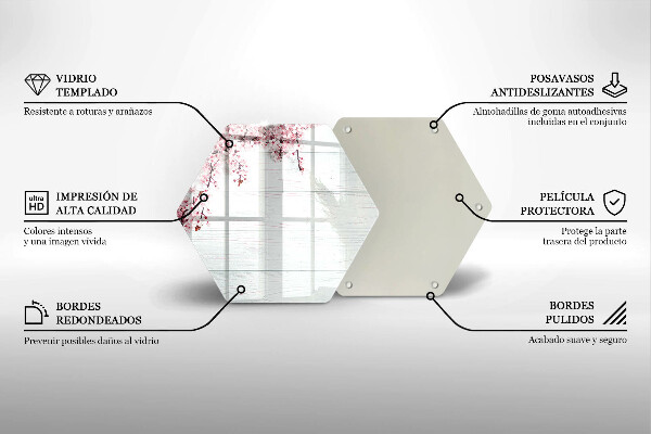 Chopping board glass Flowers on the boards