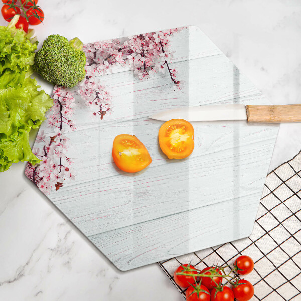 Chopping board glass Flowers on the boards