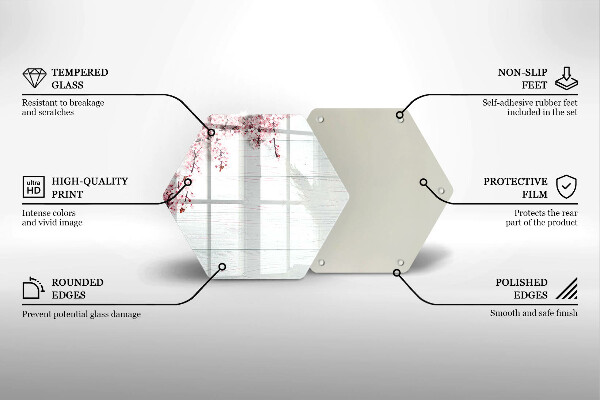 Chopping board glass Flowers on the boards