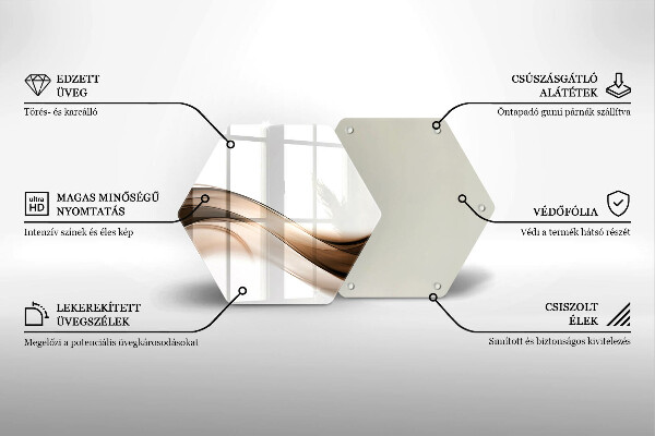 Chopping board glass Abstraction brown lines