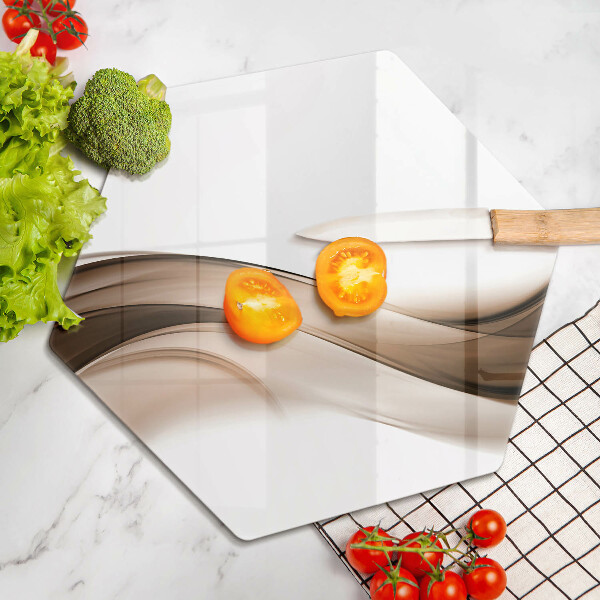 Chopping board glass Abstraction brown lines