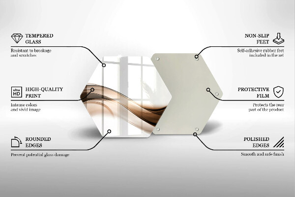 Chopping board glass Abstraction brown lines
