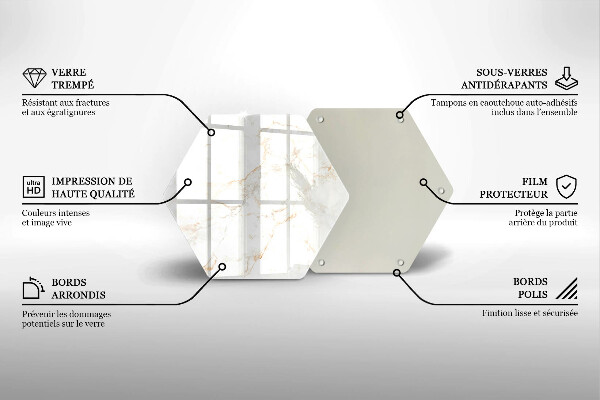 Glass worktop saver Decorative stone marble