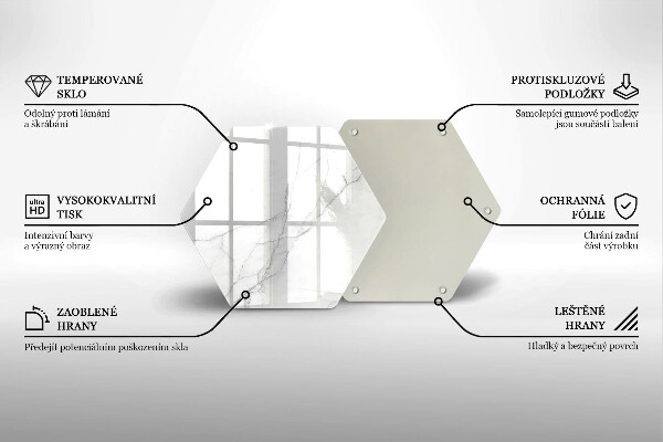 Glass chopping board Marble stone background