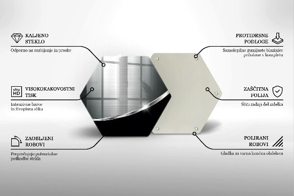 Glass worktop saver Abstraction with metal