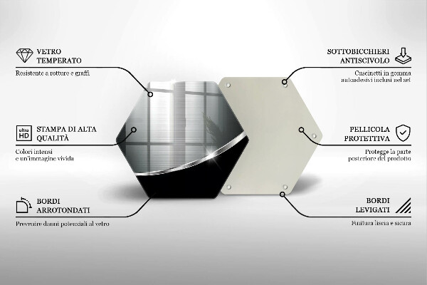 Glass worktop saver Abstraction with metal